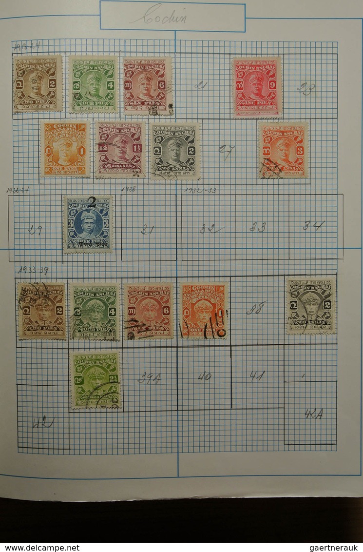 22737 Indien: Nice mint hinged and used collection India and States in blanc album. Collection includes a