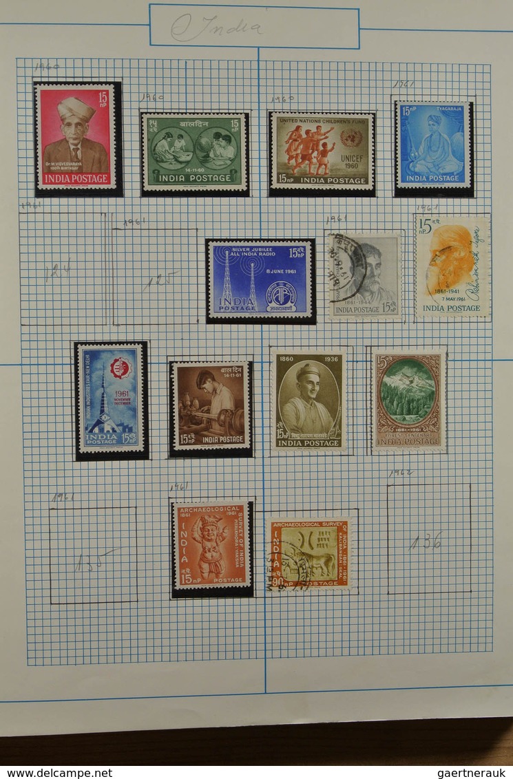 22737 Indien: Nice mint hinged and used collection India and States in blanc album. Collection includes a