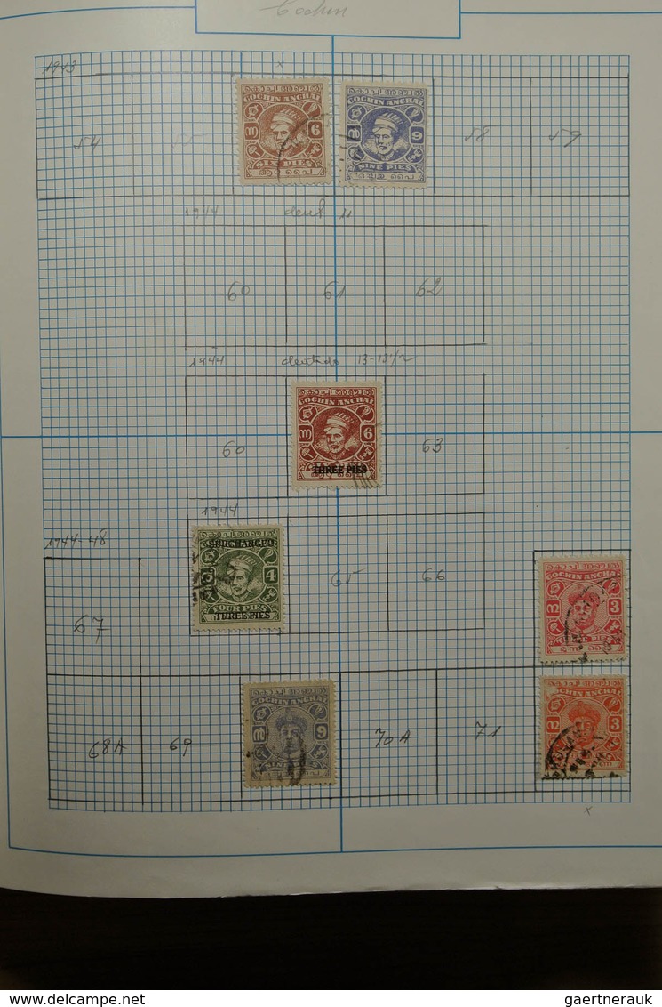 22737 Indien: Nice mint hinged and used collection India and States in blanc album. Collection includes a