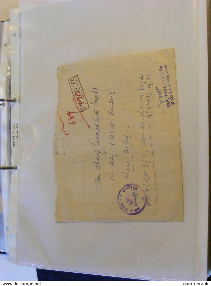 22738 Indien - Dienstmarken: Collection several hundreds of service covers of India in 2 ordners. Contains