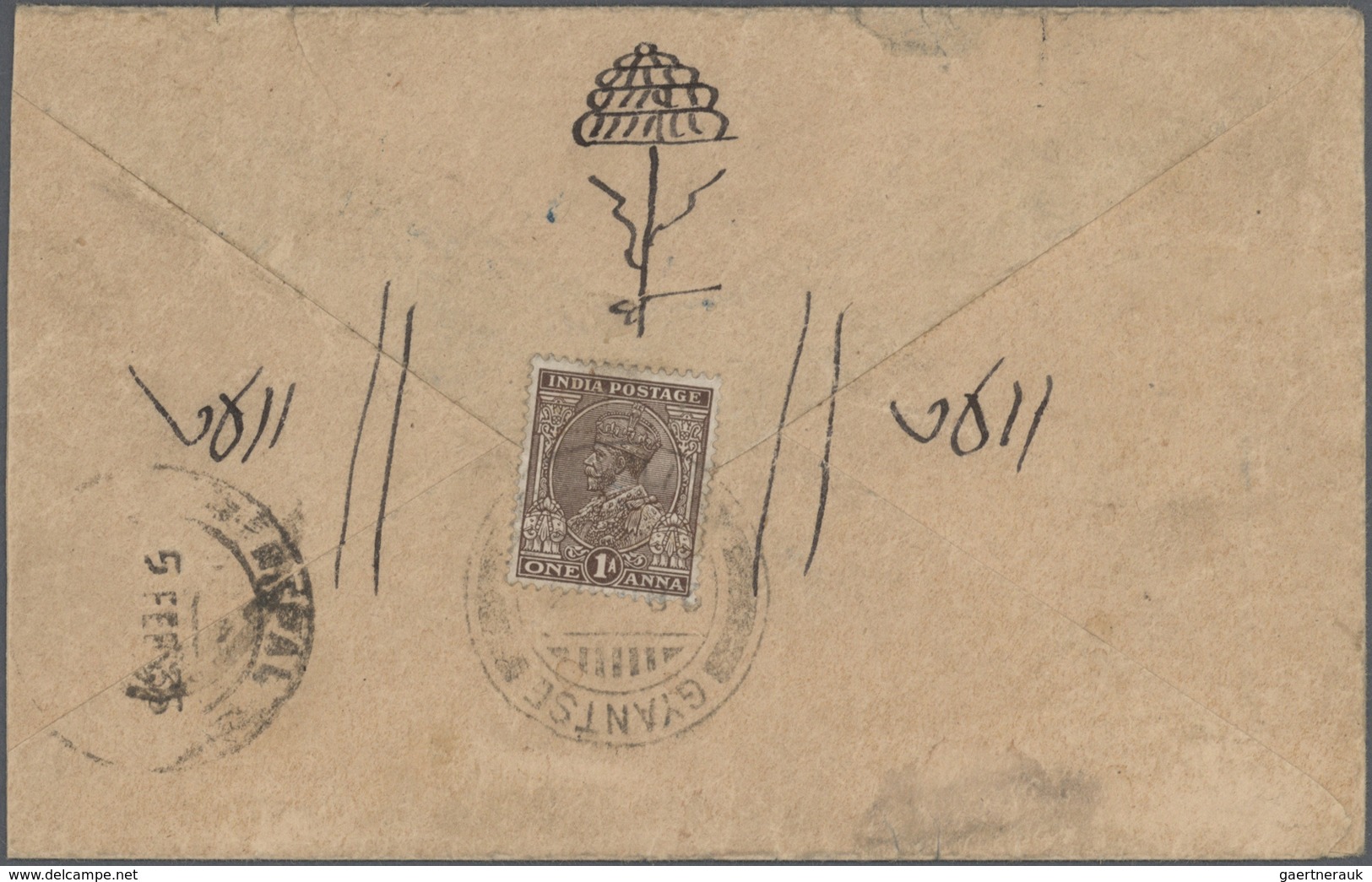 22741 Indien - Used Abroad: TIBET 1928-53: Two Covers And Two Pieces Franked With Indian Adhesives Used In - Autres & Non Classés