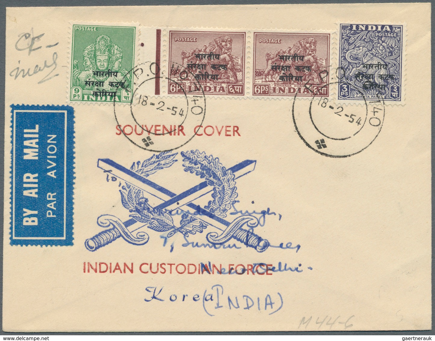 22744 Indien - Feldpost: 1954-1968: Group Of 14 Covers From The Indian Custodian Forces, The Intern. Commi - Franchise Militaire