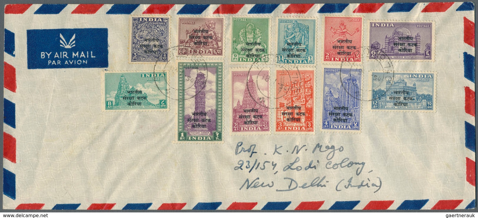 22744 Indien - Feldpost: 1954-1968: Group Of 14 Covers From The Indian Custodian Forces, The Intern. Commi - Franchise Militaire