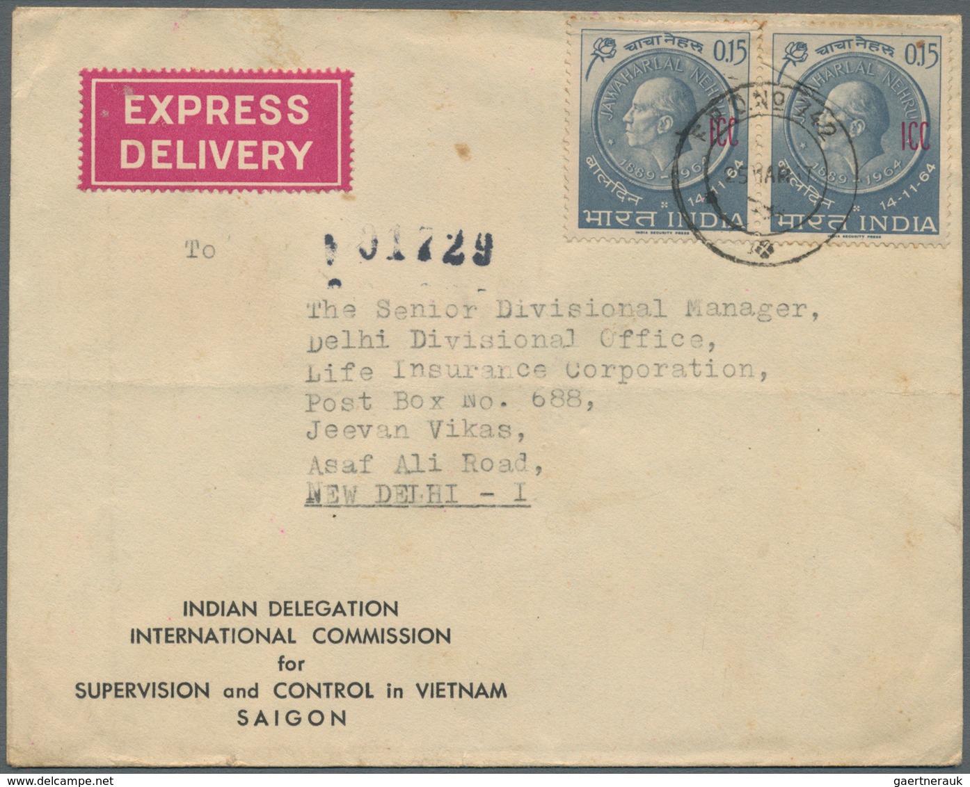 22744 Indien - Feldpost: 1954-1968: Group of 14 covers from the Indian Custodian Forces, the Intern. Commi