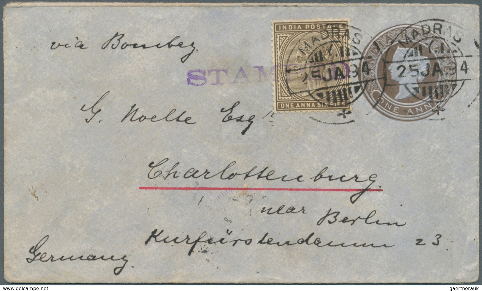 22745 Indien - Ganzsachen: 1850's-1970's ca.: Collection of Indian postal stationery envelopes, letter she