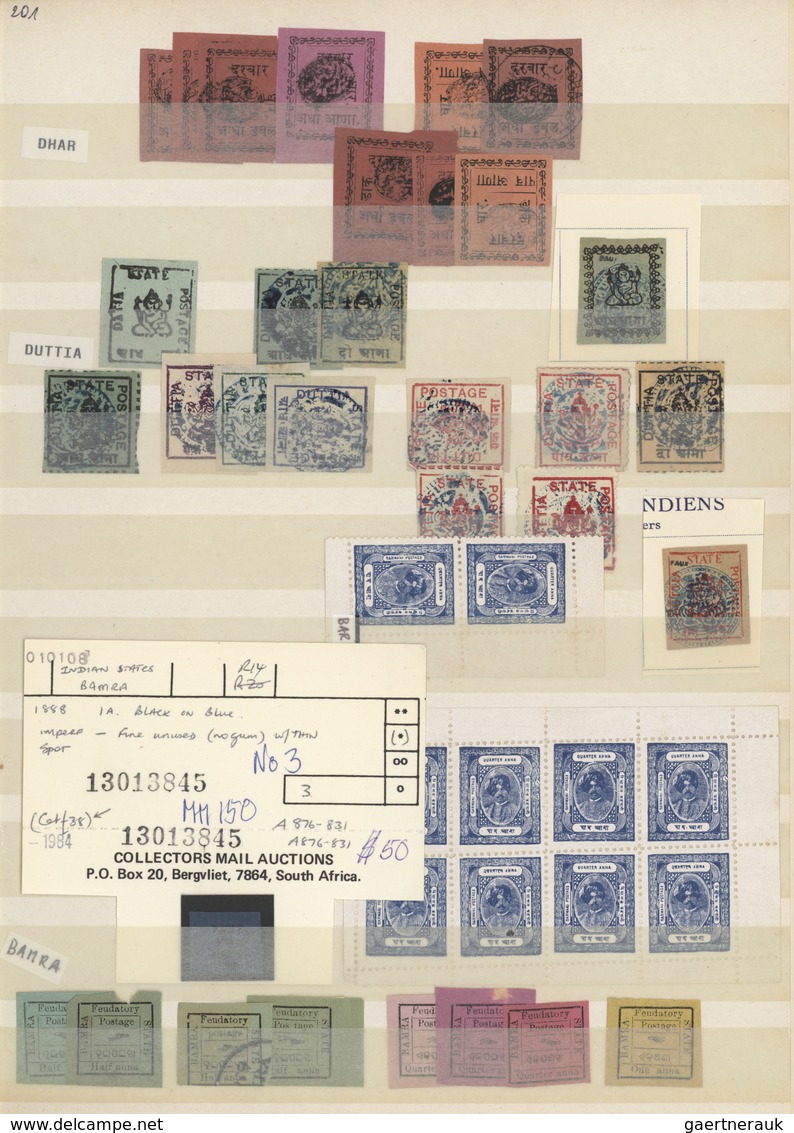 22764 Indien - Feudalstaaten: 1860's-1940's: Stamp Collections Of Feudatory And Convention States Plus Few - Autres & Non Classés