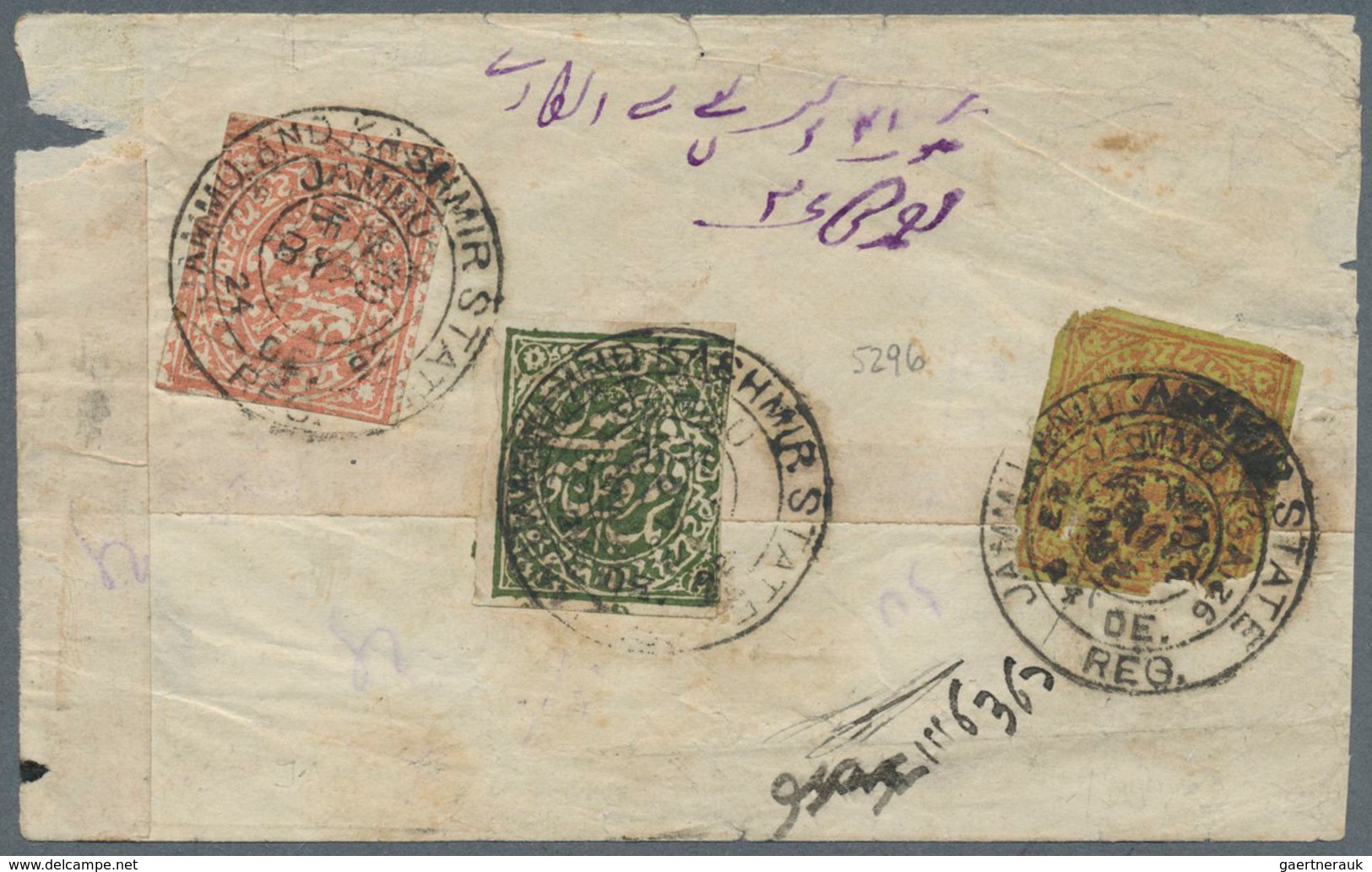 22765 Indien - Feudalstaaten: JAMMU & KASHMIR 1866-1894, Collection Of More Than 20 Covers And Some Stamps - Autres & Non Classés