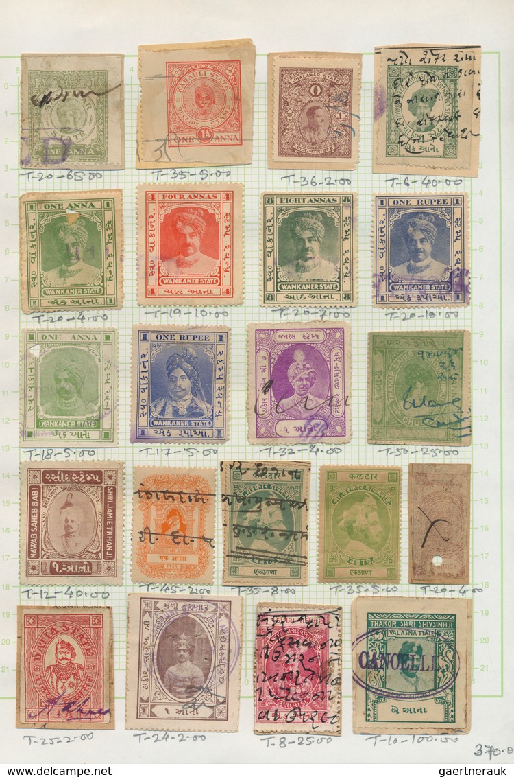 22767 Indien - Feudalstaaten: PRINCELY STATES 1880's-1940's Ca.: Collection Of More Than 200 FISCALS From - Autres & Non Classés