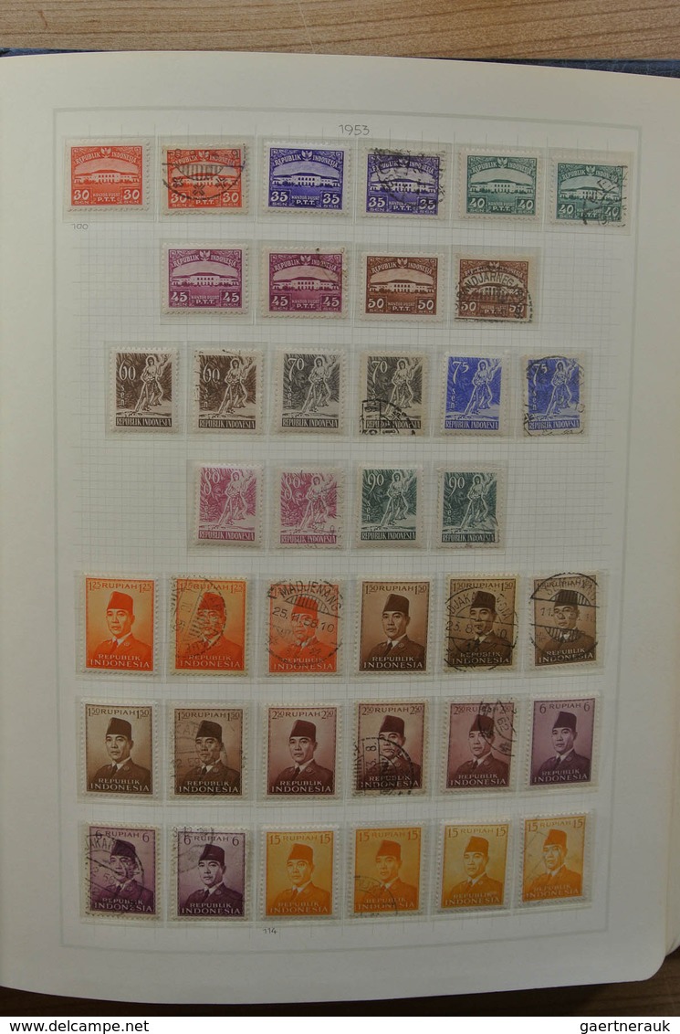 22774 Indonesien: 1945-1980. Nice MNH, mint hinged and used collection Indonesia 1945-1980 in blanc album,