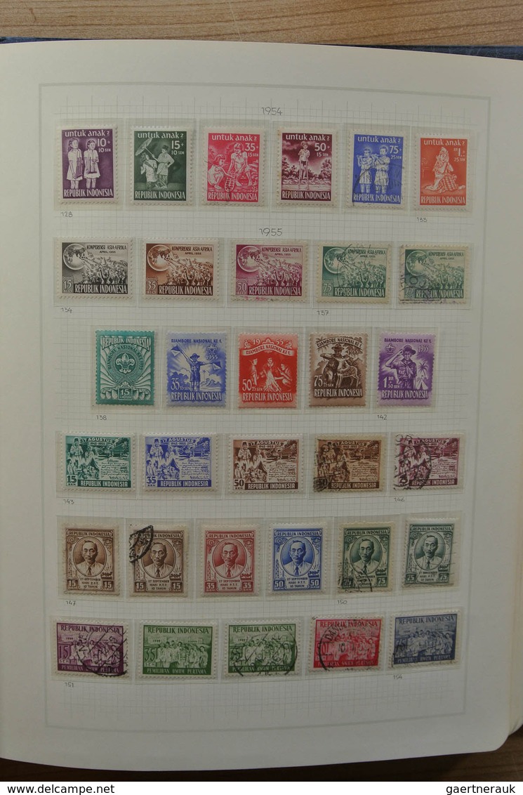 22774 Indonesien: 1945-1980. Nice MNH, mint hinged and used collection Indonesia 1945-1980 in blanc album,