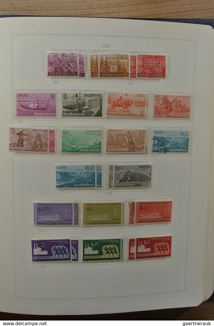 22774 Indonesien: 1945-1980. Nice MNH, mint hinged and used collection Indonesia 1945-1980 in blanc album,