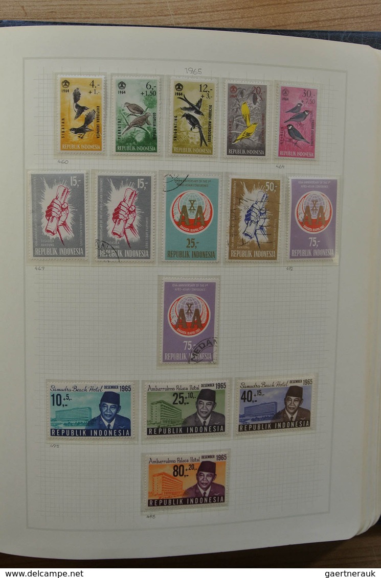 22774 Indonesien: 1945-1980. Nice MNH, mint hinged and used collection Indonesia 1945-1980 in blanc album,