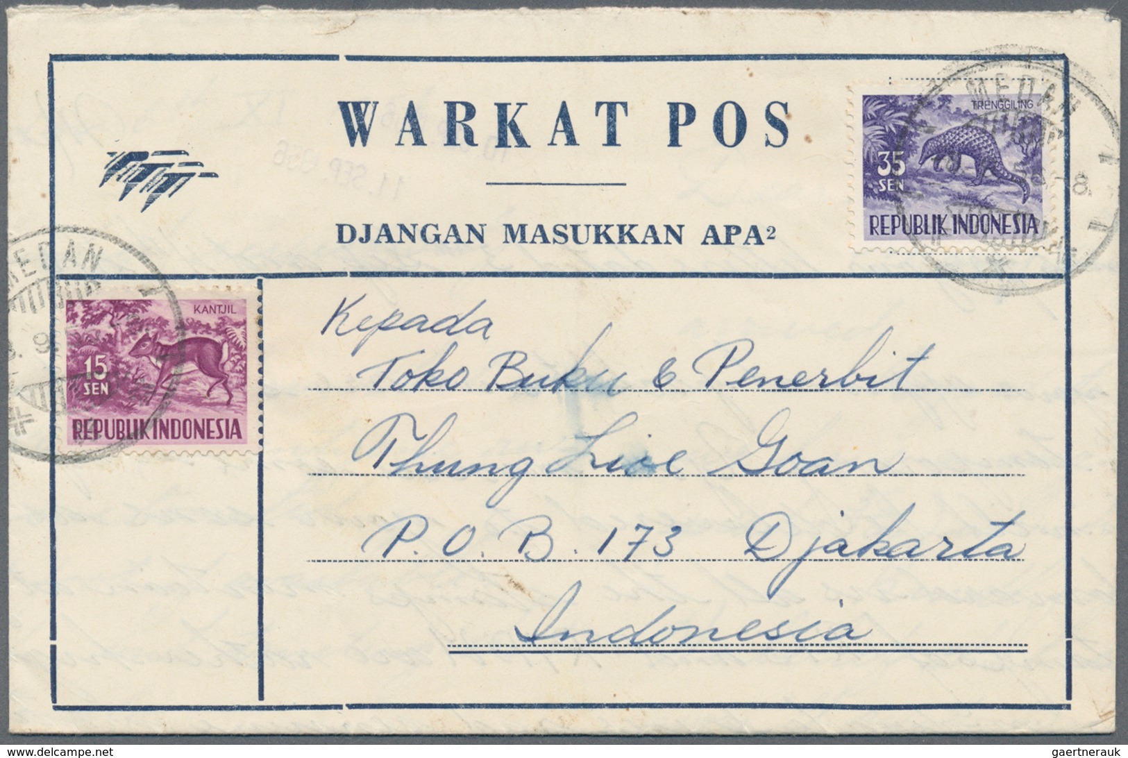 22781 Indonesien: 1949/97 (ca.), Stationery Envelopes (warkat Pos / Postblad) Specialized Stock: 10 S. (mi - Indonésie