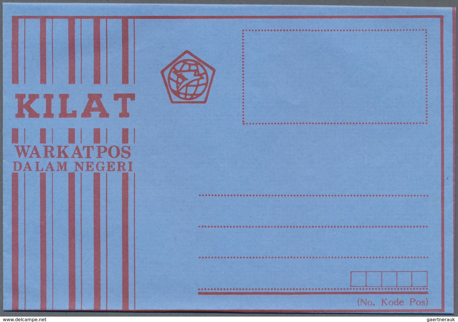 22781 Indonesien: 1949/97 (ca.), stationery envelopes (warkat pos / postblad) specialized stock: 10 S. (mi