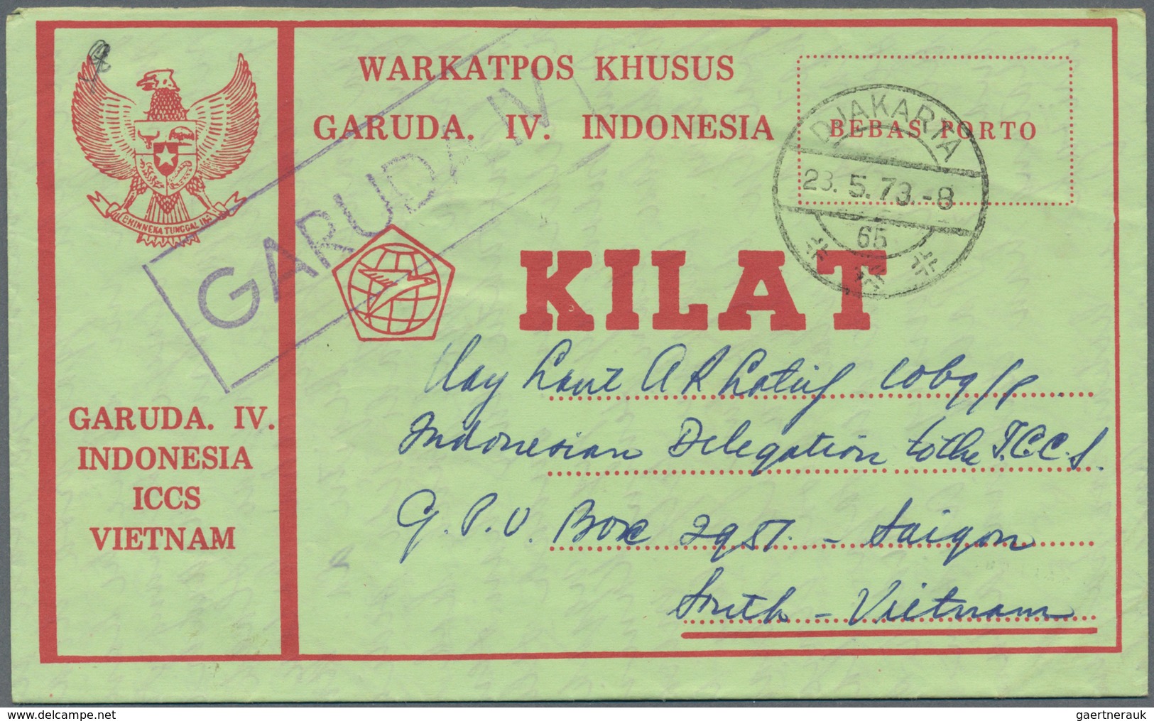 22784 Indonesien: 1950/76, Military / UN Peacekeeping / Govt. Service Special Envelopes Collection: Milita - Indonésie