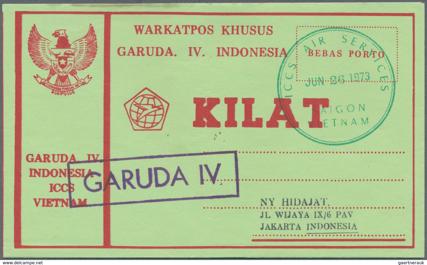 22784 Indonesien: 1950/76, military / UN peacekeeping / govt. service special envelopes collection: Milita