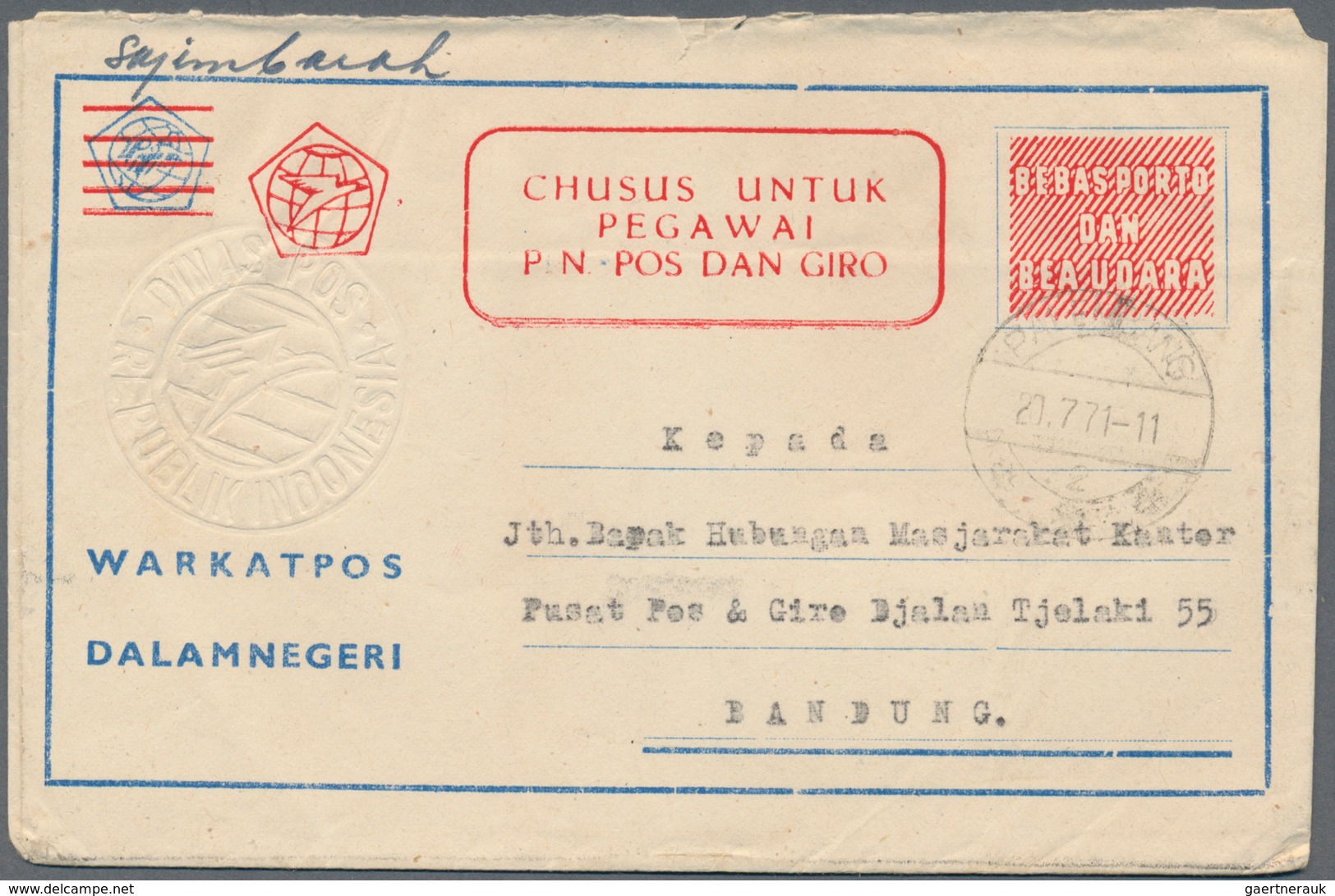 22784 Indonesien: 1950/76, military / UN peacekeeping / govt. service special envelopes collection: Milita