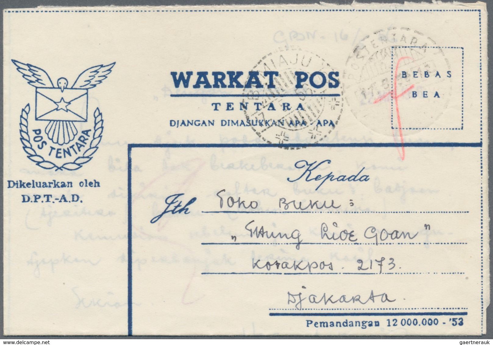 22784 Indonesien: 1950/76, military / UN peacekeeping / govt. service special envelopes collection: Milita