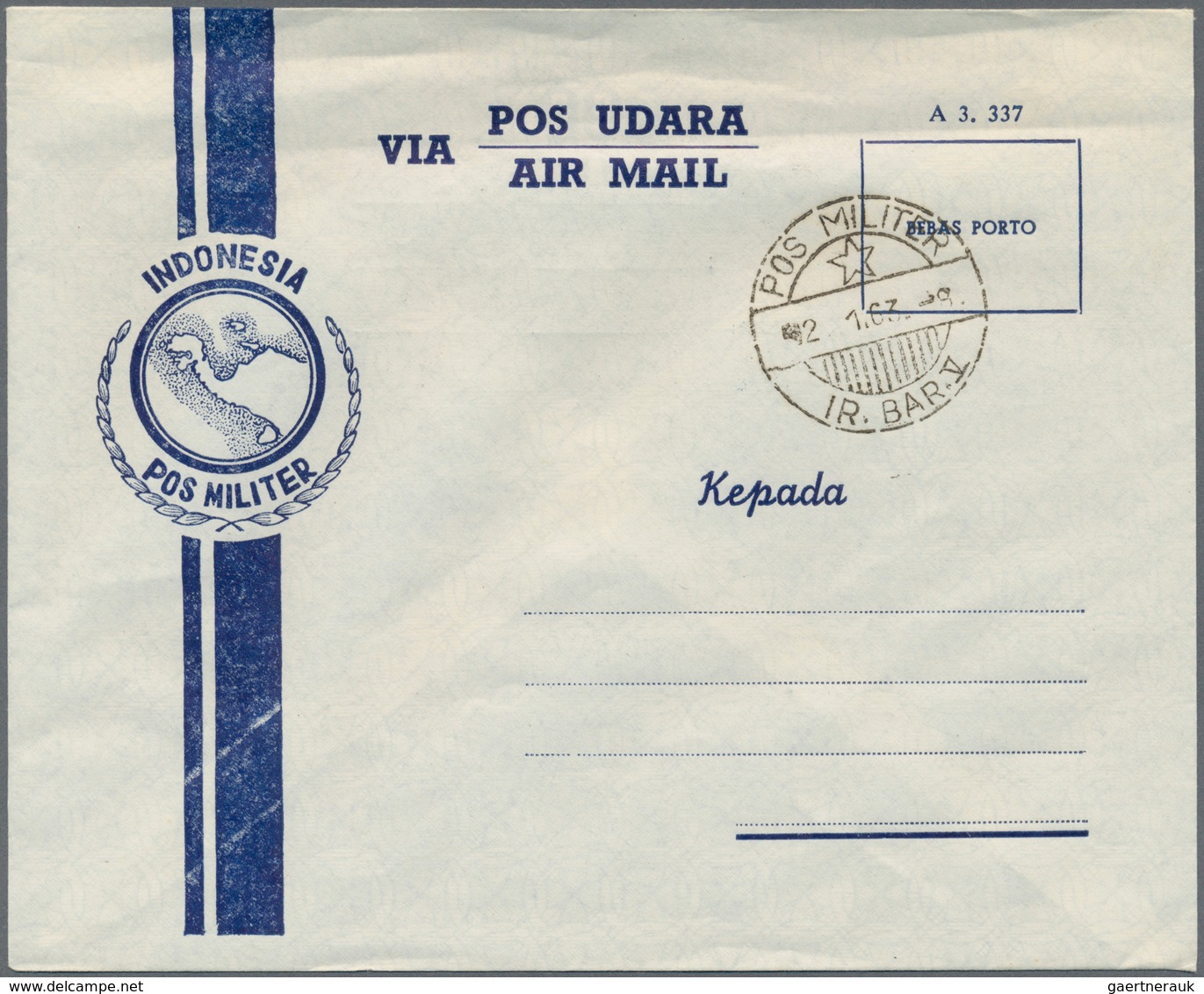 22784 Indonesien: 1950/76, military / UN peacekeeping / govt. service special envelopes collection: Milita