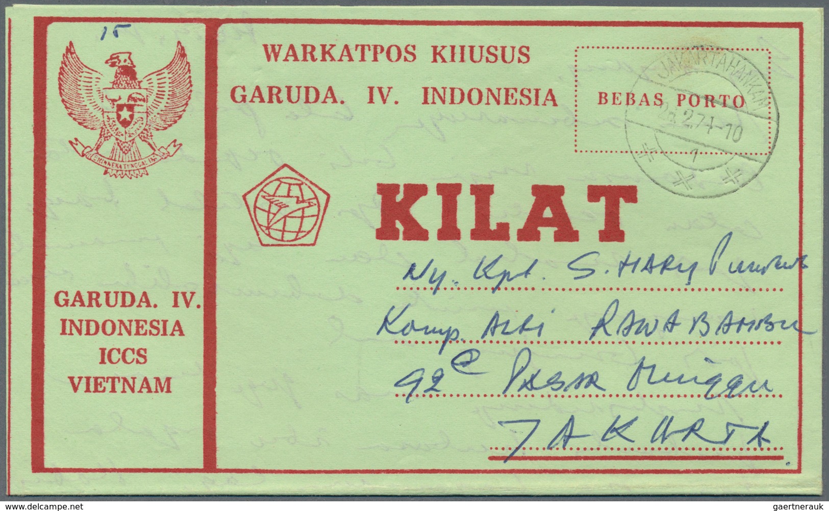 22784 Indonesien: 1950/76, military / UN peacekeeping / govt. service special envelopes collection: Milita