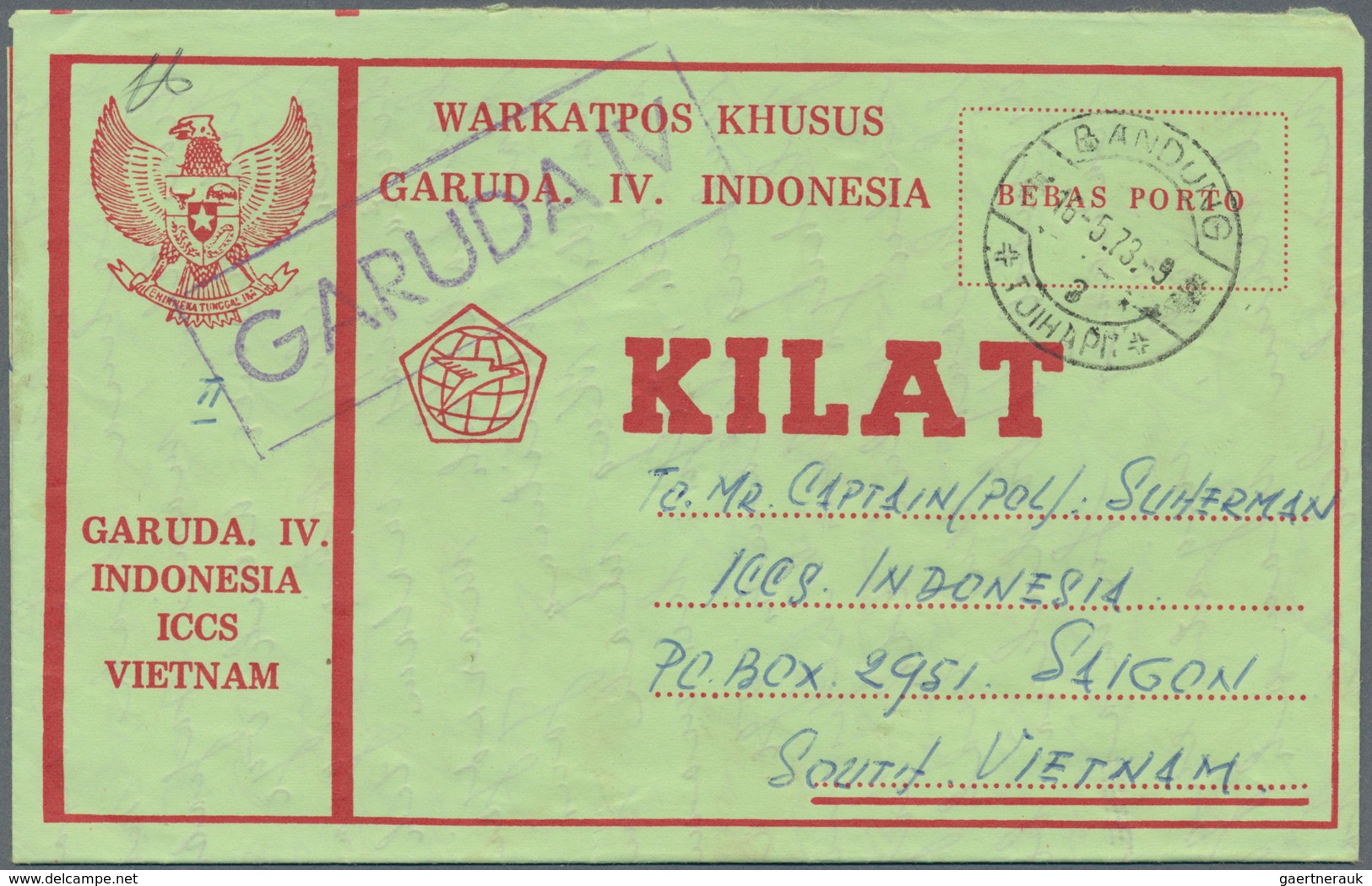 22784 Indonesien: 1950/76, military / UN peacekeeping / govt. service special envelopes collection: Milita