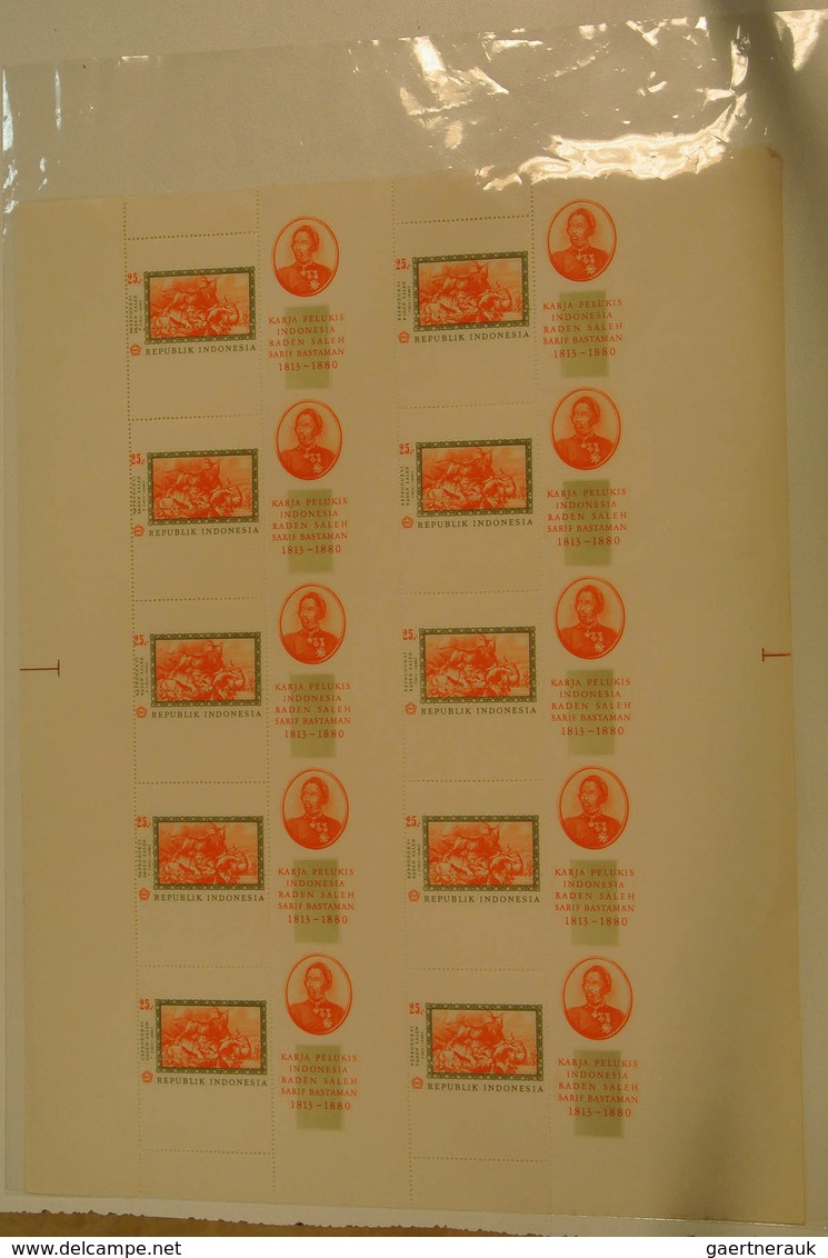 22785 Indonesien: 1967/68: Incredible lot of varieties and proofs, uncut sheets of 6/8/10 sheetlets incl.