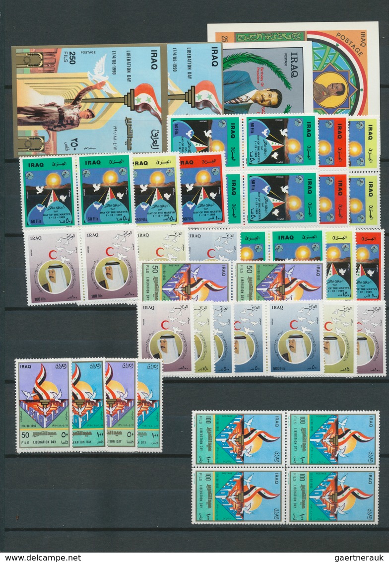 22797 Irak: 1952/1990, U/m Accumulation On Stocksheets With Apparently Only Complete Sets And Souvenir She - Iraq