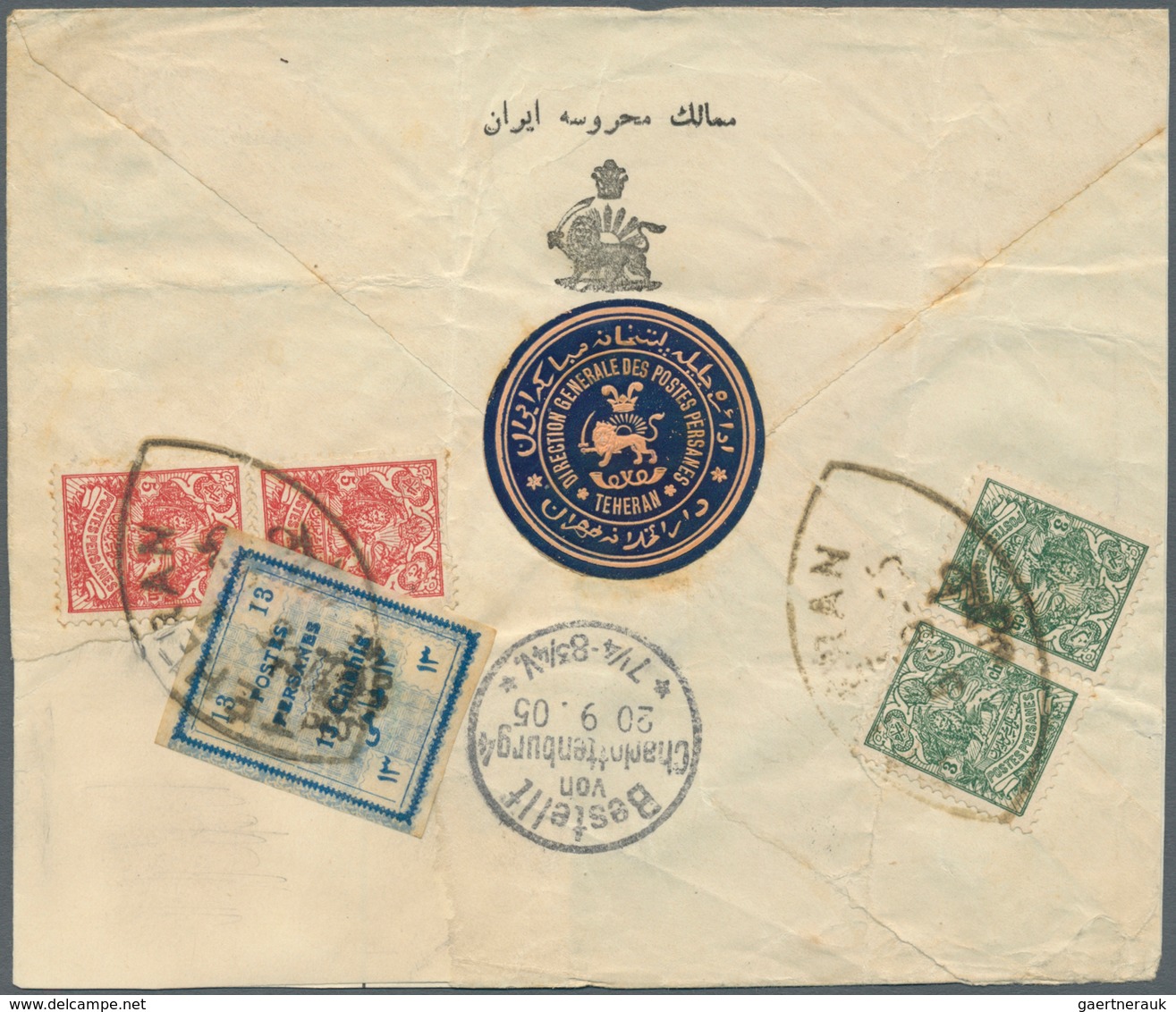 22813 Iran: 1891/1908, Group Of Nine Entires (covers, Ppc And Used Stationeries With Comprehensive Message - Iran