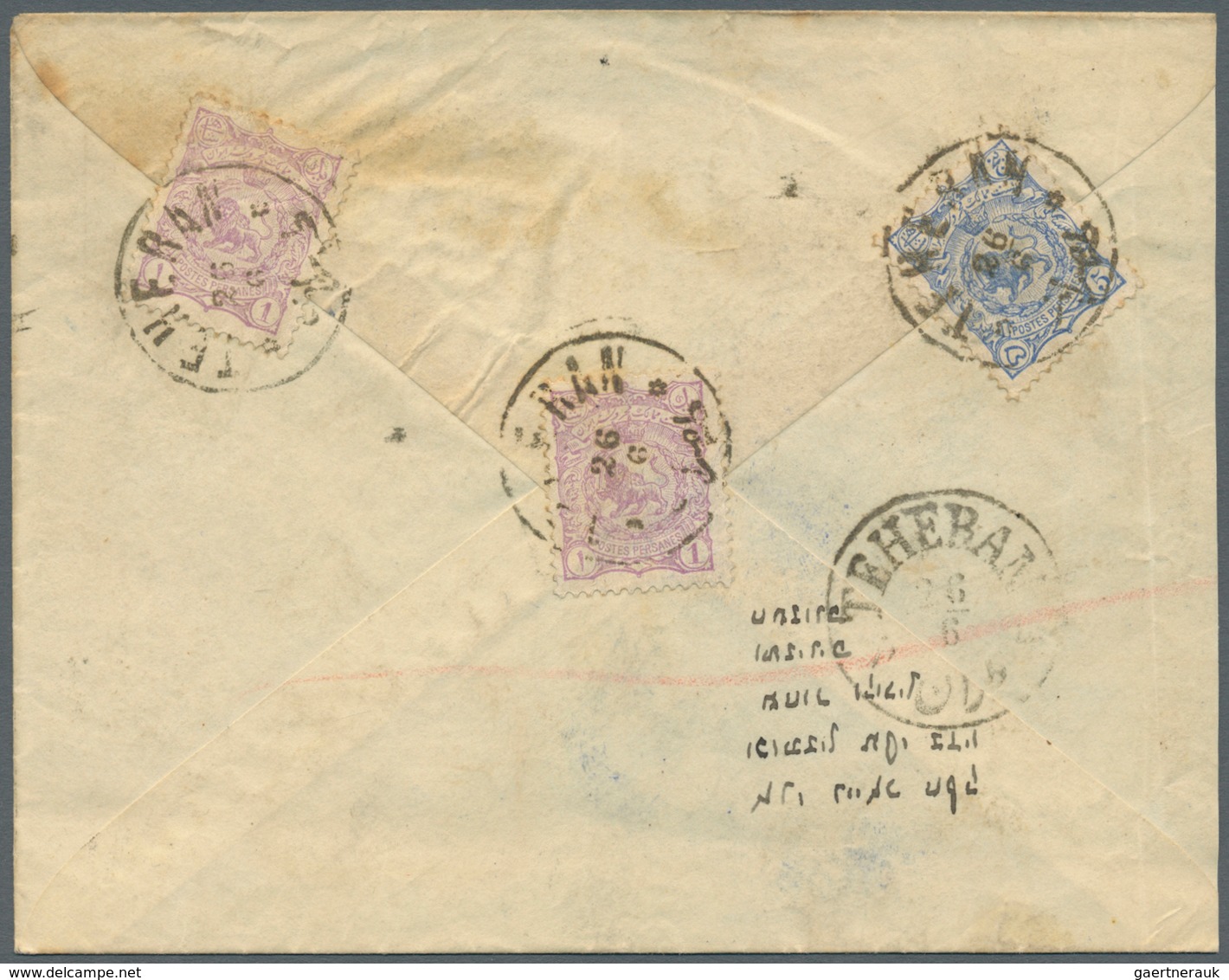 22813 Iran: 1891/1908, Group Of Nine Entires (covers, Ppc And Used Stationeries With Comprehensive Message - Iran