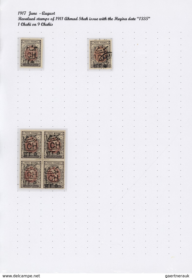 22828 Iran: 1917/44 (ca.), massive specialized collection mounted on pages inc. inverted ovpts., many cove