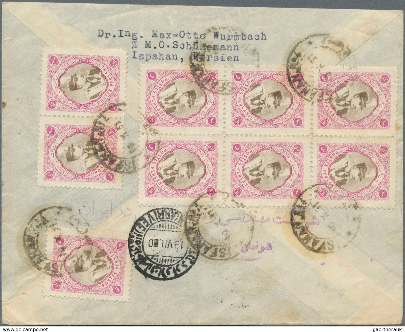 22834 Iran: 1930-40, Collection Of 140 Covers With Many Different WW II Censors, Airmail And Registered Ma - Iran