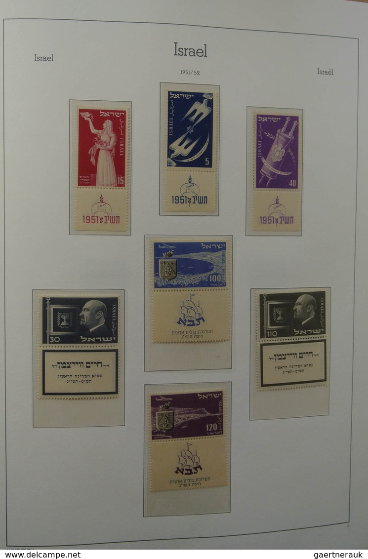 22842 Israel: 1948-1998. With the exception of only a few stamps only MNH fulltab collection Israel 1948-1