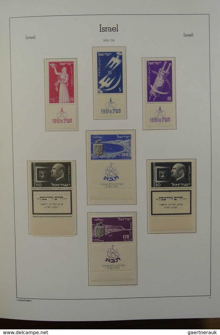 22848 Israel: 1948/1980: Extensive MNH and mint hinged accumulation Israel 1948-1980 in albums, on stockca