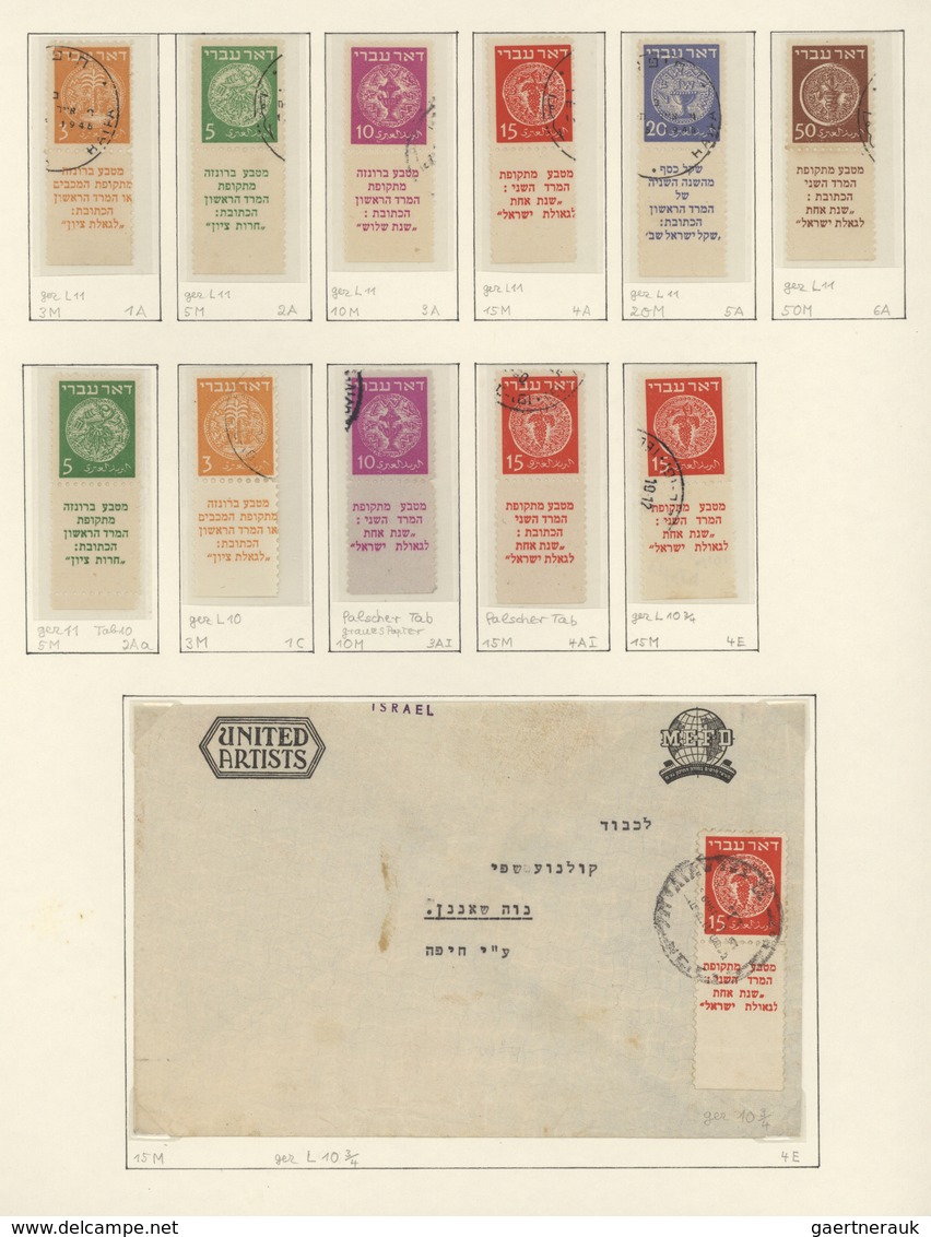 22851 Israel: 1948-73, Collection Used In Borek Album Starting First Issues With TAB, Different Papers Whi - Autres & Non Classés