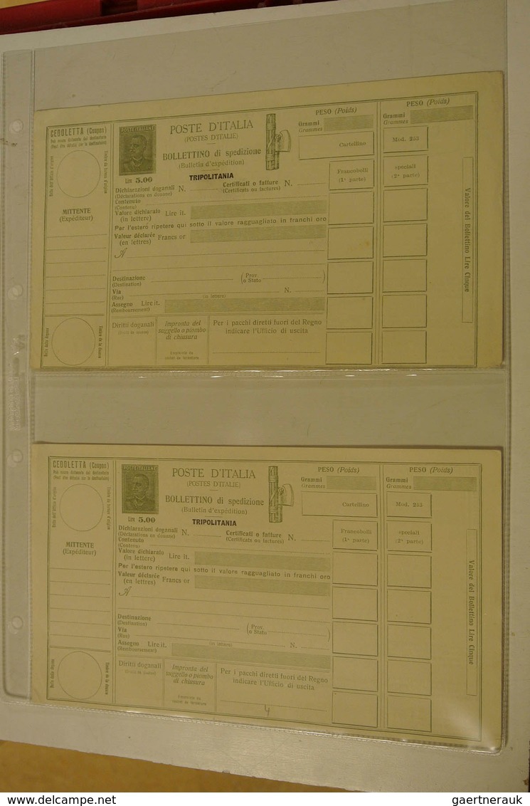 22875 Italienisch-Libyen: Folder with 10 mint parcel postcards of Tripoli 1928. Nice quality!
