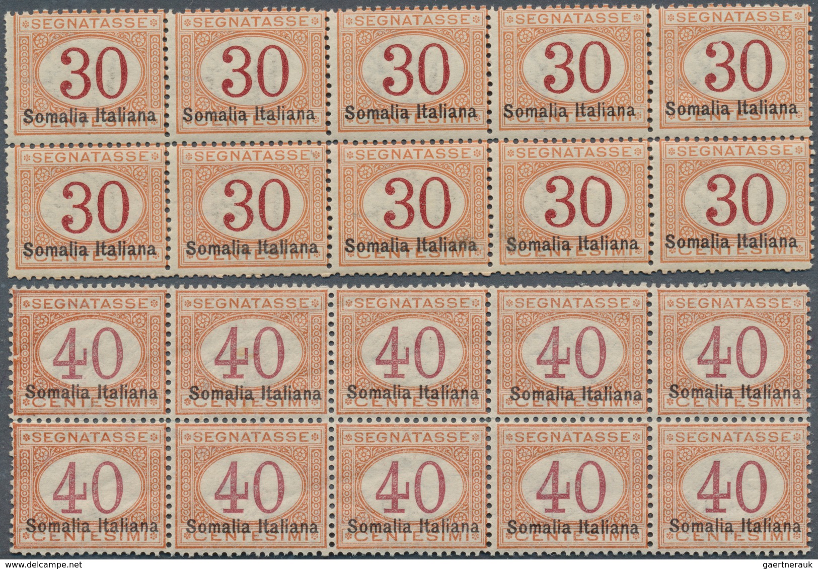 22882 Italienisch-Somaliland - Portomarken: 1920, Italy Postage Dues 30c. And 40c. Orange/carmine With Bla - Somalie
