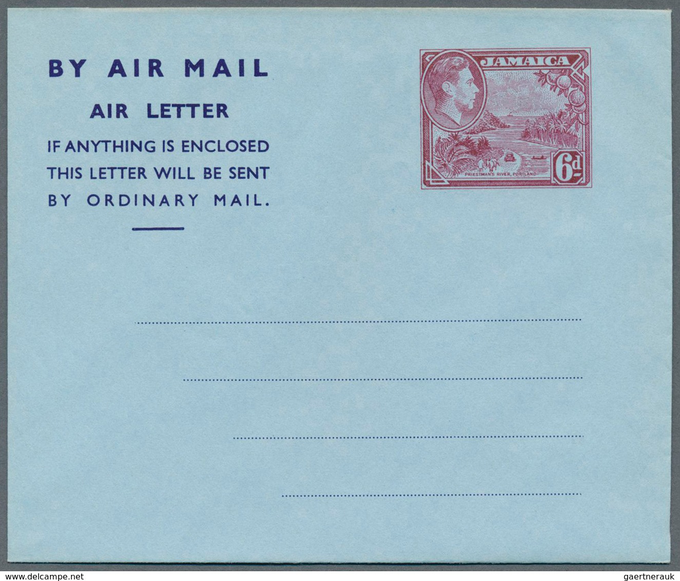 22886 Jamaica: 1947/1983 (ca.), AEROGRAMMES: accumulation with approx. 1.000 unused and used/CTO airletter