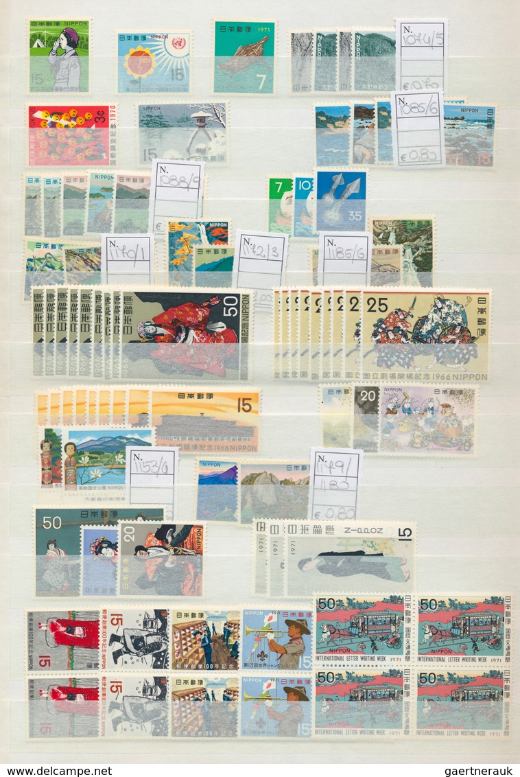 22889 Japan: 1871-1980, Collection in large stockbook starting first issues used, later issues mint and us