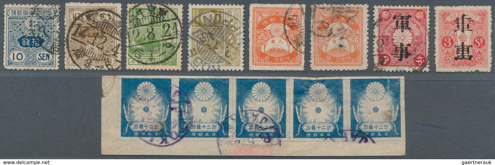 22893 Japan: 1872/1937, Used And Few Mint On Stockcards/-pages, Mainly Koban Inc. NK 3 S., 15 S. Mint And - Autres & Non Classés