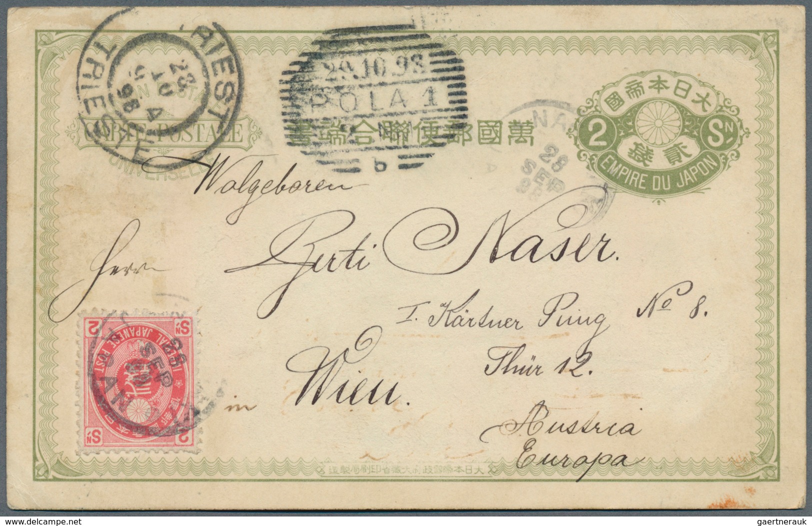 22898 Japan: 1874/1960, Appr. 58 Used/few Mint Stationery, Ppc, FDC Inc. A Large Size 3 S. Kiku Envelope U - Autres & Non Classés