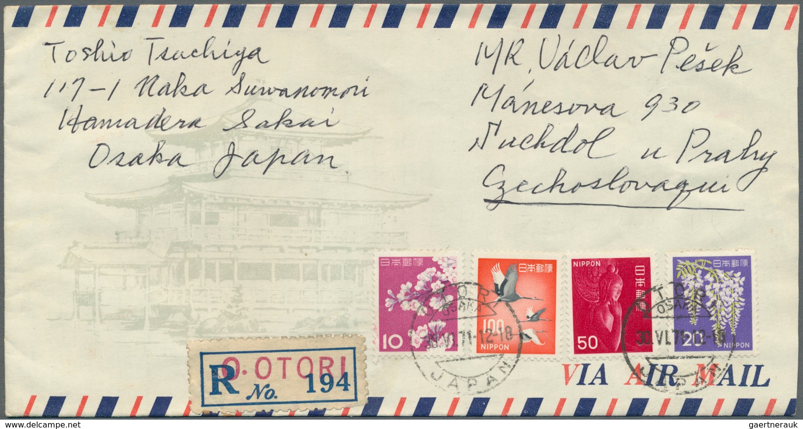 22921 Japan: 1950/90 (ca.), about 200 covers/used ppc/few used stationery, all gone to abroad, inc. regist