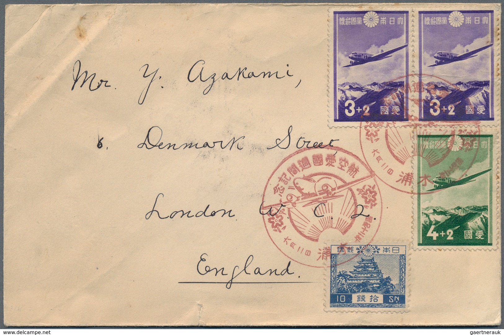 22926 Japanische Post In Korea: 1919/38, Covers (5) And Uprated Stationery (1) All Used To Foreign, German - Franchise Militaire