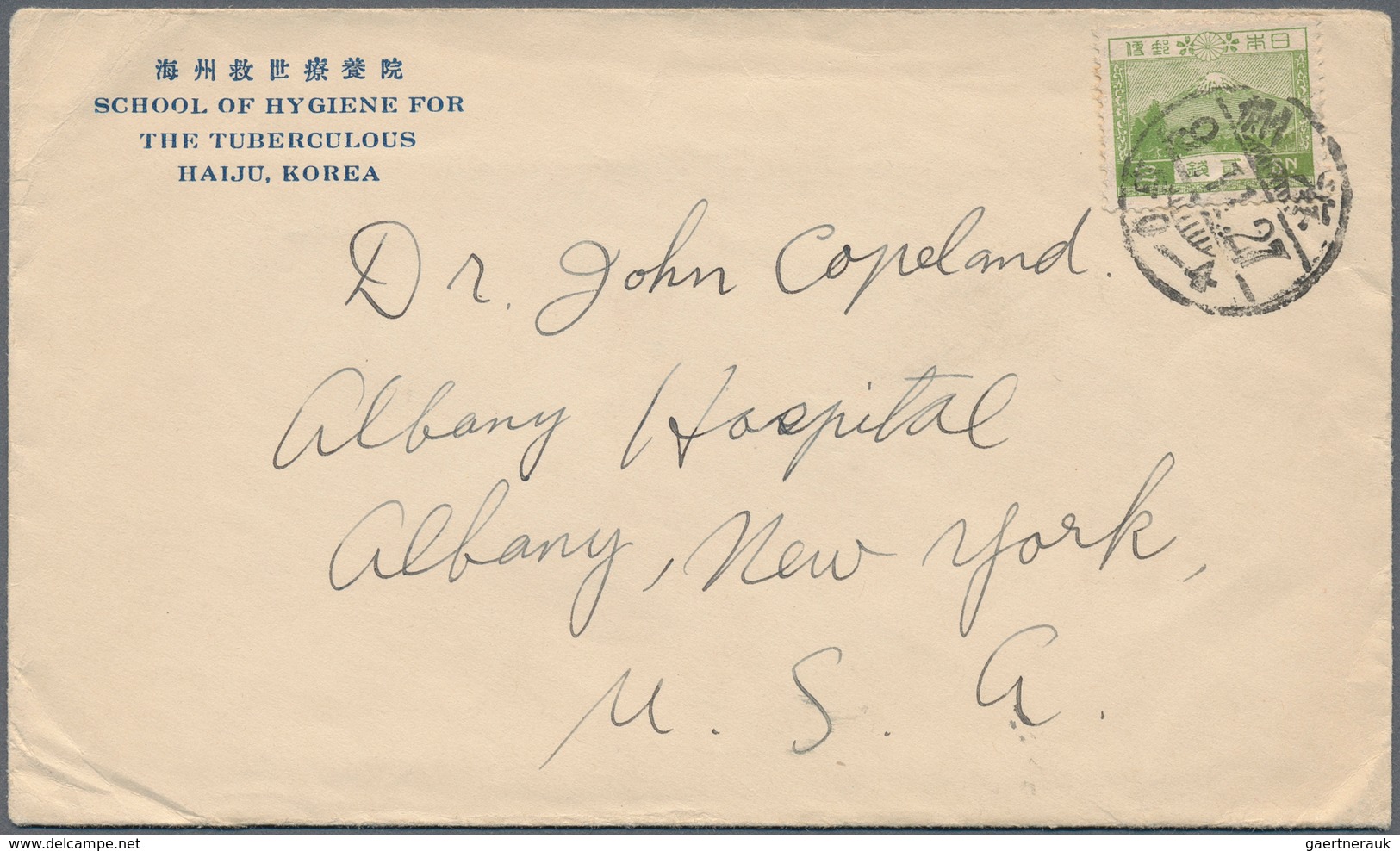 22928 Japanische Post In Korea: 1934/39, Dr. Sherwood Halls Christmas TBC-seals: Covers (2), Front (1), Pp - Franchise Militaire