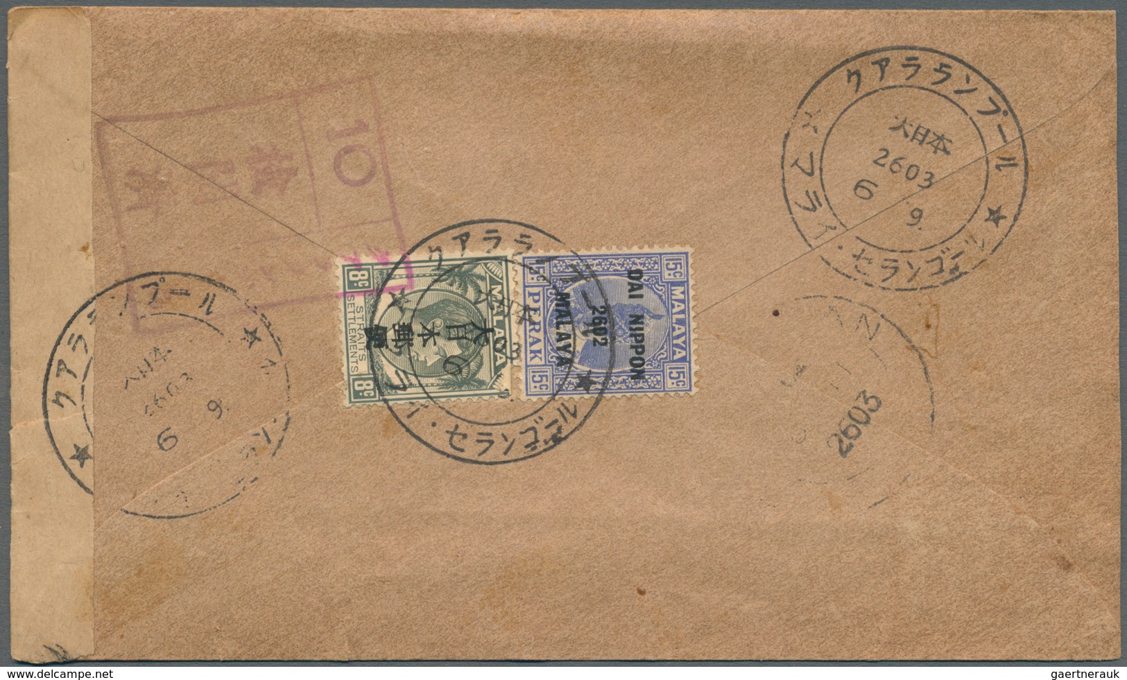 22938 Japanische Besetzung  WK II - Malaya: 1942/1946 (ca.), Accumulation With About 42 Covers Incl. Perak - Malaysia (1964-...)