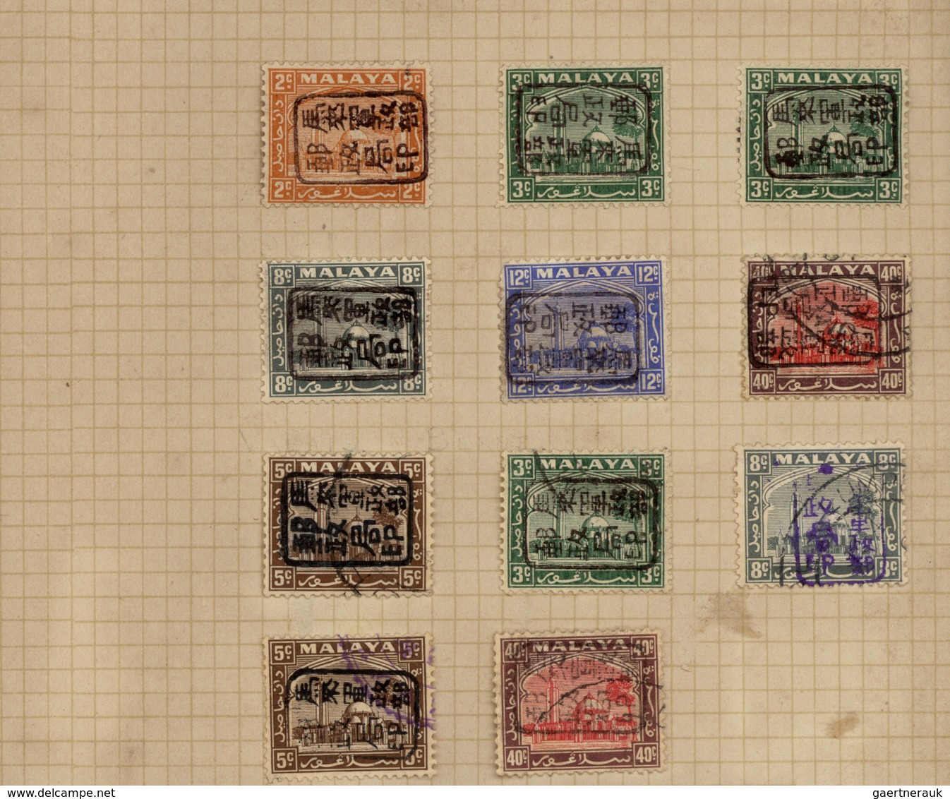 22947 Japanische Besetzung  WK II - Malaya: 1942/44, Penang, Kedah and otherwise general issues, collectio