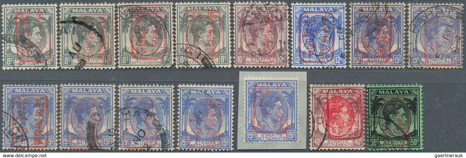 22951 Japanische Besetzung  WK II - Malaya: General Issues, Straits Settlements, 1942, Small Red Seal 1 C. - Malaysia (1964-...)