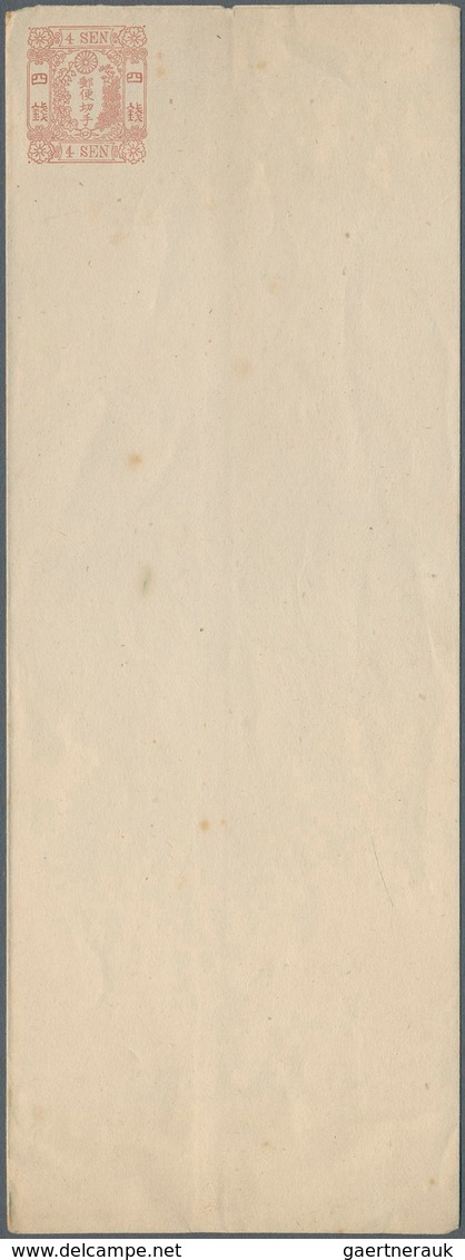 22955 Japan - Ganzsachen: 1873/74, tebori envelopes mint 1 S. (2), 2 S. (5), 4 S. (2) all identified accor