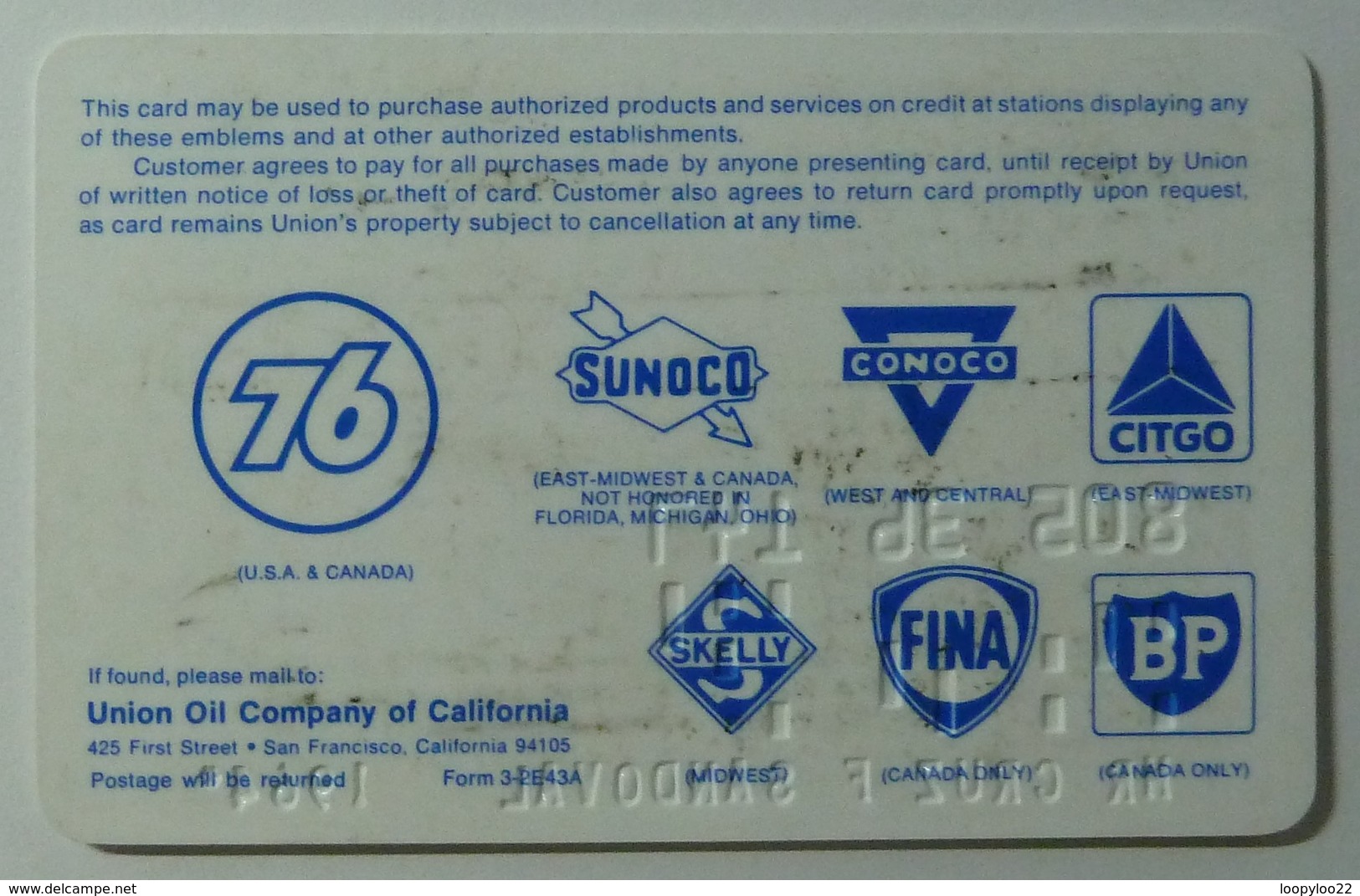 USA - Oil Credit Card - Union Oil Company Of California - Gold National Credit Card - Exp 1964 - Used - Geldkarten (Ablauf Min. 10 Jahre)