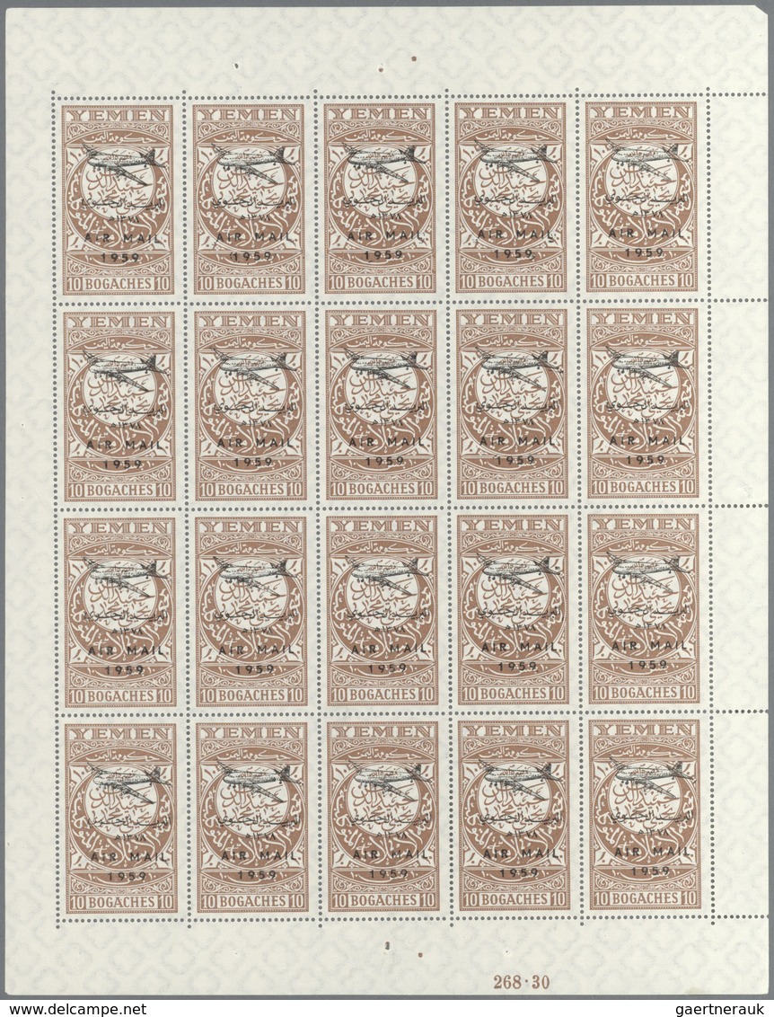 22995 Jemen: 1930/1962 (ca.), Accumulation Of Mostly Blocks And Part Or Complete Sheets With Some In Large - Yémen
