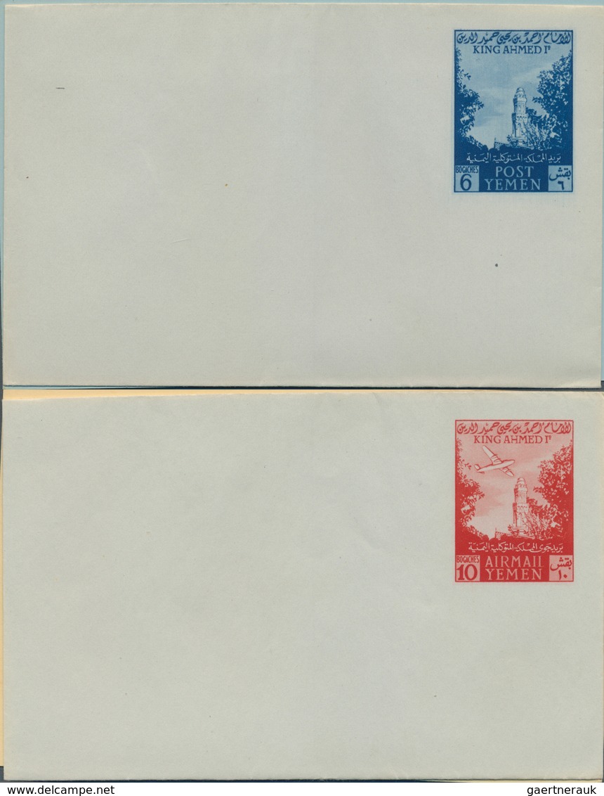 23003 Jemen: 1940-70, Album Containing Early Covers And Cards Few Scarce Postal Stationerys, FDC, Scarce C - Jemen